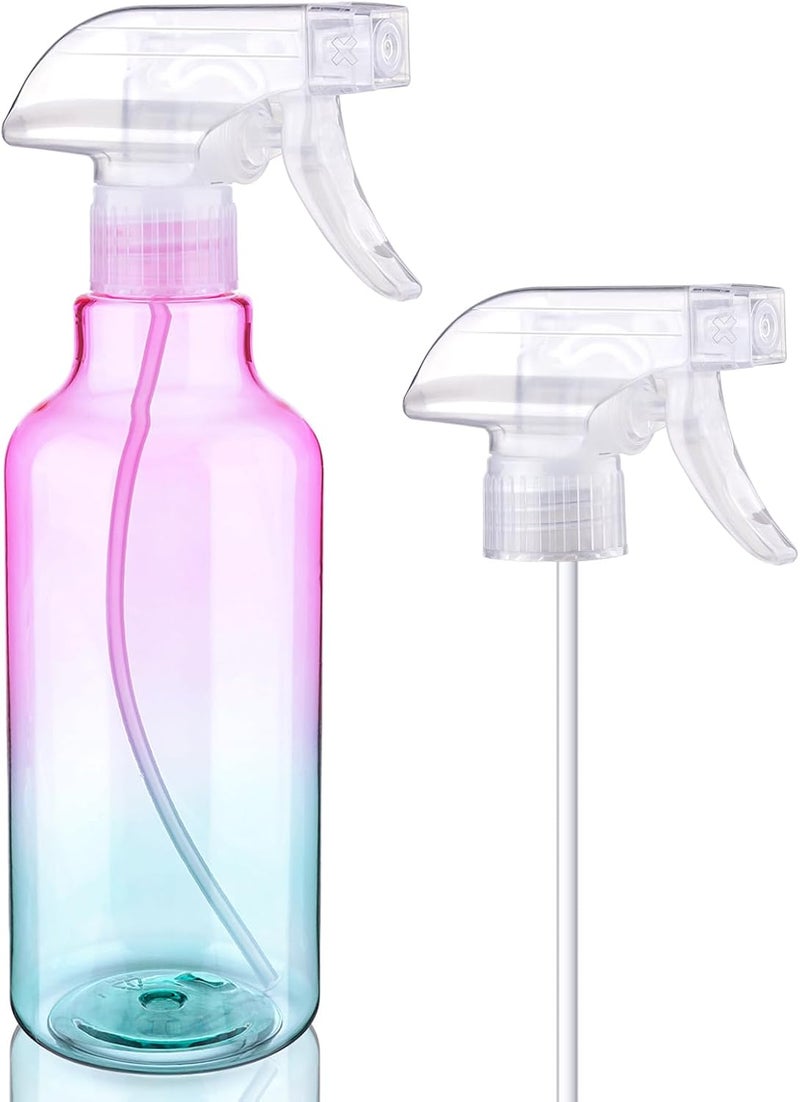 Hethyo Spray Bottles Plastic Spray Bottle for Hair Mist/Stream Heavy Duty Empty Spray Bottles for Cleaning Solutions, Plants, Cooking (16.9oz-Gradient+nozzle) - Image 1